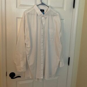 NWOT MEN’S STAFFORD COOL MAX BUTTON DOWN WHITE DRESS SHIRT.  19-19 1/2, 34-35
